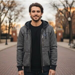 Abercrombie & Fitch Fleece Full Zip Hoodie Jacket Men's M Heather Gray Outdoor